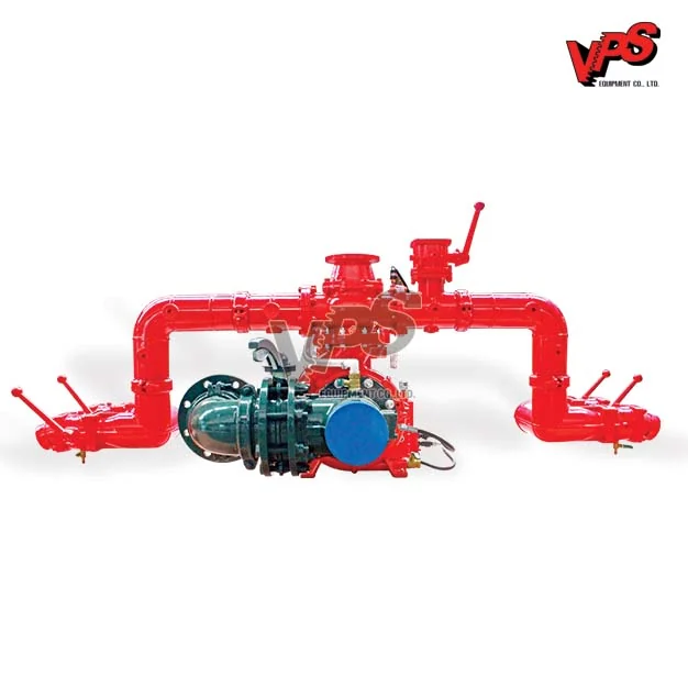 Truck fire pump rated 40 litres per second, with the pipe assembly