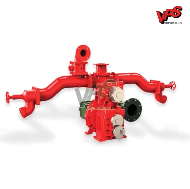 The same truck fire pump complete with its pipe assembly